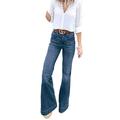 Avamo Women Flare Jeans Stretch Bootcut Denim Pants Jeggings Female High Waist Denim Jeans Skinny Slim Retro Jeans