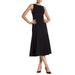 ZNDU Modern American Designer Sleeveless Side Slit Midi Dress 2 Black NEW