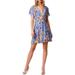 French Connection Womens Claribel Floral Print Faux Wrap Mini Dress