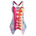 MAWCLOS Women High Low Hem Sleeveless T Shirt Tie Dye Tank Top Casual V Neck Tunic Top Camisole Vest Blouse Plus Size Sexy Tee