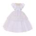 Rain Kids Baby Girls White Satin Belt Bow Bolero Christening Dress