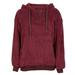 Women Plus Size Casual Knit Parka Hoodie Long Sleeve Knitted Sweaters Top Blouse, Women Solid Color Hat Collar Long Sleeve Zipper Casual Velvet Plush Keep Warm Sweater Loose Tops Wine Red XXXL