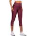 Women High Waisted Yoga Pants with Pockets 3/4 Cycling Tights Bicycle Bike Riding Capris Pants Workout Running Leggings