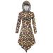 Juniors Midi Dress Casual Halloween Hooded Dress Long Sleeve Pumpkin Printed Dress Party Dress Skull Vintage Swing Retro Rockabilly Cocktail Party Dress