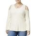 Style&Co. Women's Plus Ribbed Knit Cold Shoulder Sweater Size 1X MSRP $59 NWT
