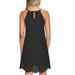 Bescita Women's Casual Solid Sleeveless Halter Neck Cut Out Scallop Hem Shift Dress