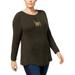 Style & Co. Womens Plus Ribbed Knit Crewneck Pullover Sweater