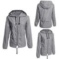 Thin Section Ladies Jacket Waterproof Clothing Hooded Drawstring Outdoor Hiking Rain Jacket