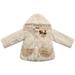 Richie House Girls' Faux Fur Hooded Jacket with Knit Pockets and Lace Trim RH0789