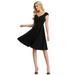 Ever-Pretty Women's Sweetheart Short Sleeeve Party Dress A-Line Club Dress 00112 Black XX-Large