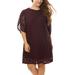 Agnes Orinda Juniors' Plus Size Tulip Sleeves Floral Lace Shift Dress