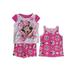 Disney Little Girls Pink Flower Minnie Mouse 3pc Pajama Set