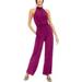 INC Womens Pink Sleeveless Halter Wide Leg Jumpsuit Size M