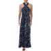 Lauren Ralph Lauren Womens Marylynn Metallic Floral Print Evening Dress