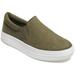 Soda Flat Women Shoes Slip On Loafers Casual Sneakers Memory Foam Insoles Hidden Platform / Flatform Round Toe HIKE-G Olive Khaki Green 6.5