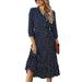 Women Casual Polka Dot Deep V-Neck Short Mini Dress Long Sleeve Evening Cocktail Party Irregular Wrap Dresses