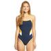 Sporti Poly Pro Splice Thin Strap One Piece Swimsuit (28, Navy/Gold)