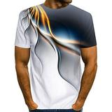 CVLIFE Casual Men Tops Home Wear Shirts Hip Hop Short Sleeve Tee Big and Tall T-Shirts Tie Dye Printed Pullover