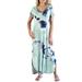 Colisha Short Sleeve Tie Dye Hi-Low Maxi Dress For Women Ladies V Neck Casual Side Split Beach Long Maxi Dress Loungewear Dresses