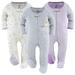 The Peanutshell Footed Baby Sleepers for Baby Boys or Baby Girls, Grey Elephant & Dots, 3 Pack Set