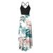 MIARHB Plus Size Skirt Floral Print Women Dress Women's Casual V-Neck Sleeveless Strap Open Back Print Dress