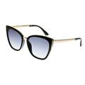 Nine West Large Cat Eye Satellite Wire Sunglasses Black