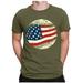 Mnycxen fathers day gifts Men's Summer 3D Digital Printing Independence Day T-shirt Short Sleeve Blouse