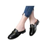 Avamo Lady Loafers Slip On Sandals Slippers Backless Loafer Square Toe Anti-Slip Casual Loafers Shoes