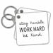 3dRose STAY HUMBLE WORK HARD BE KIND - Key Chains, 2.25 by 2.25-inch, set of 2