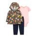 Child of Mine by Carter's Baby Girl Floral Cardigan, Bodysuit & Pants, 3pc Outfit Set