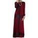 ZANZEA Womens Dresses Long Sleeve Plaid/Printed/Solid Color Long Loose Muslim Dress