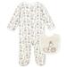 Baby Boys' Outfit Beige Ivory born Safari Footie Bib Set Newborn