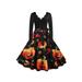 UKAP Halloween Dresses Womens Long Sleeve Cocktail Swing Dress Ghost Pumpkin Printed Cosplay Party Costume