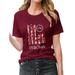 TWZH Women 1776 We The People Letter Print T-Shirt Independence Day Style Tee