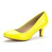 DREAM PAIRS Women Bridal Slip On Wedding shoes Party Dress Low Heel Pumps Shoes LUVLY YELLOW/PU Size 6.5