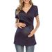 Skksst Pregnant Women Short Sleeve Polka Dot Maternity Nursing T-Shirt Breastfeeding Top
