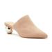 Pour La Victoire Kiera Sphere Mirrored Heel Open Black Pointed Toe Pump Mule (5.5, Sahara)