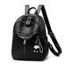 Sunisery Women PU Leather Backpack Travel Shoulder College School Bag Black