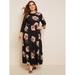 Woman's Plus Size Floral Print Fit & Flare Dress