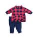 Carters Infant Baby Boys Red Fleece Sweatshirt & Pant 2 Piece Outfit