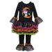 Bonnie Jean Girls Halloween Owl on Moon Black Tutu Fall Legging Set 18 Months