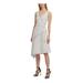 DKNY Womens Ivory Plaid Sleeveless V Neck Midi Hi-Lo Party Dress Size 10