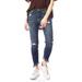 Kan Can Mid-Rise Fringe Ankle Skinny Jeans