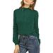 Allegra K Junior's Ruffle Mock Neck Knitted Ribbed Pullover Sweater