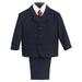 Little Boys Navy Special Occasion Wedding Easter 5pc Suit Set 12M-14