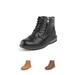 Bruno Marc Kids Boys Zipper Motorcycle Leather Boots Hiking Boots Ankle Boots APACHE-03-K BLACK Size 1