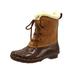 Big Girls and Toddler Duck Boots Lace Up Two Tone Combat Style Rain Duck Boots