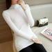 Autumn Woman Girls Korean Half Turtleneck Sweater Jacket Long Sleeve Set Head All-Match Knitted Sweater