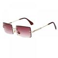 Fashion Small Rectangle Sunglasses Women Ultralight Candy Color Rimless Ocean Sun Glasses - Purple