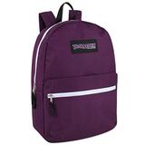 Trailmaker Classic 17 Inch Backpack with Adjustable Padded Shoulder Straps (Dark Berry)